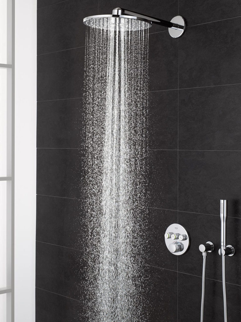 Wall-mounted shower set / contemporary / with hand shower / rain