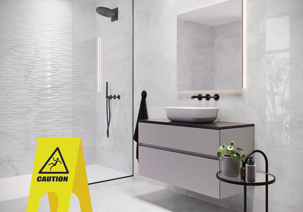 are porcelain tiles slippy when wet? We answer the question before you buy your tiles