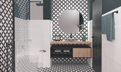 bathroom tiles with feature wall